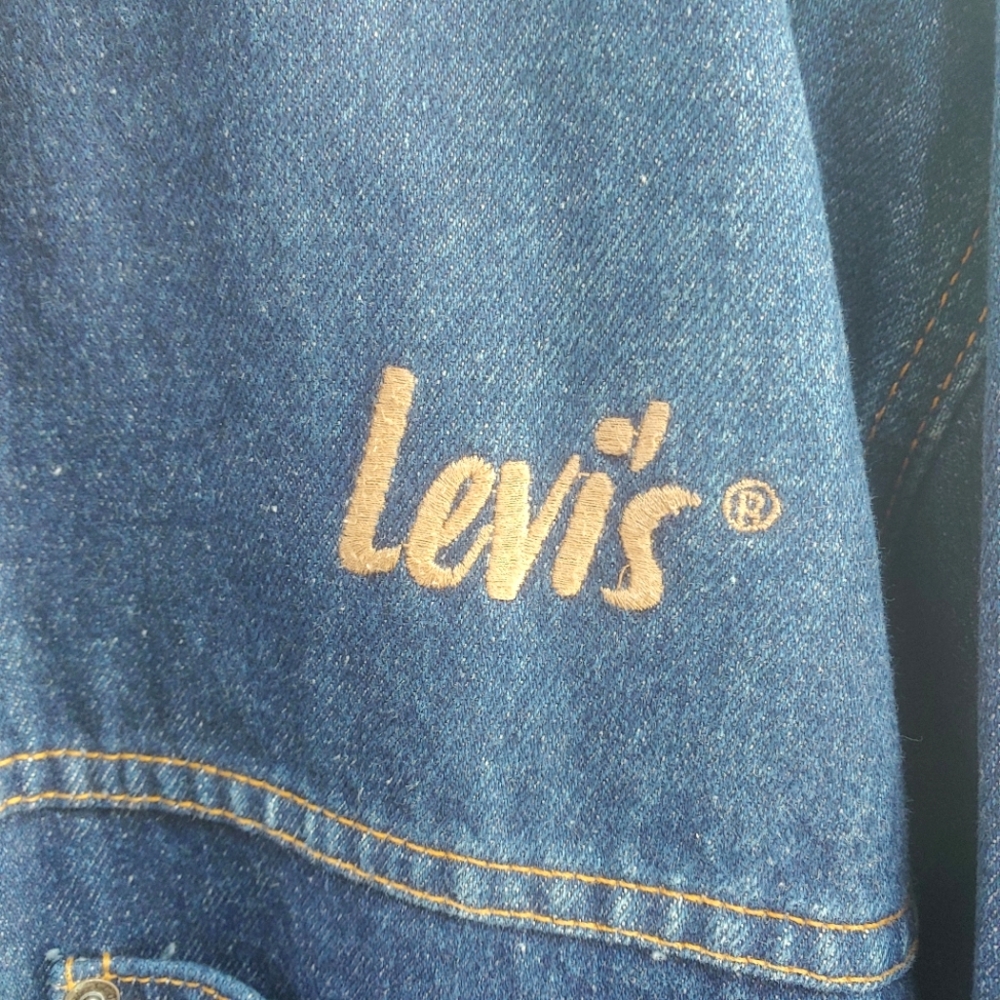 Rare Vintage 80's Levi's Blue Denim Chore Jacket Men's Size XL Made In Canada - Picture 7 of 15